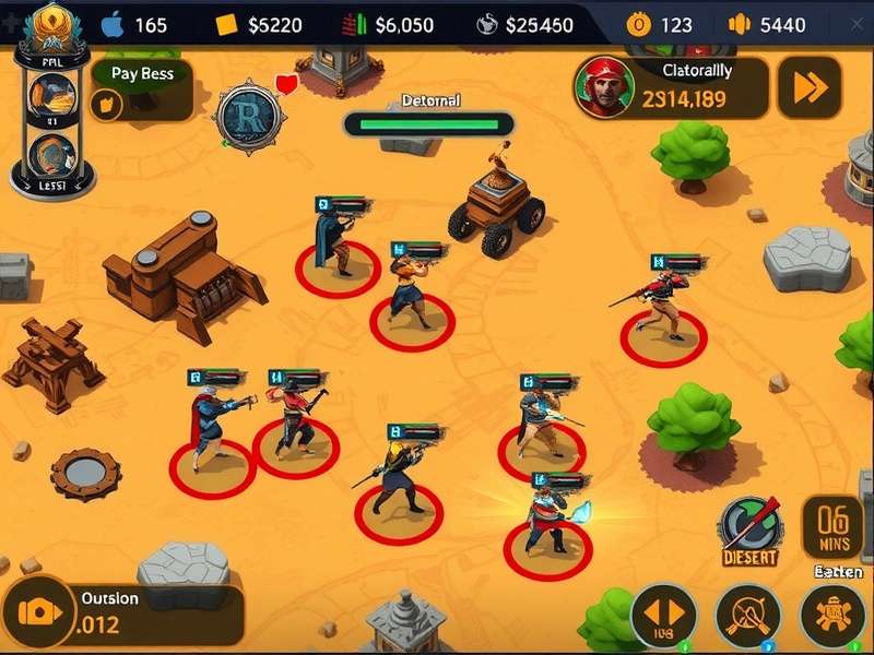 Desert Clash Masters strategy guide showing map hotspots